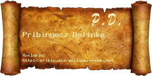 Pribinyecz Delinke névjegykártya